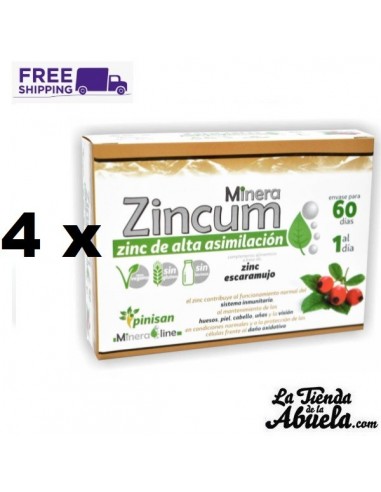 4 x Zincum 30 caps Pinisan