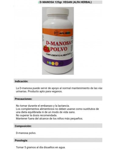 D-Manosa polvo 125gr