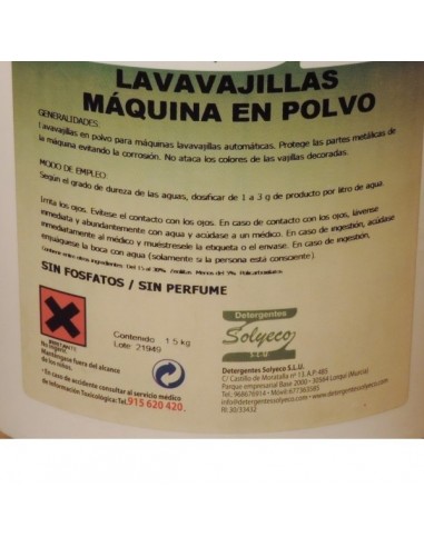 Lavavajilllas en polvo para máquina...
