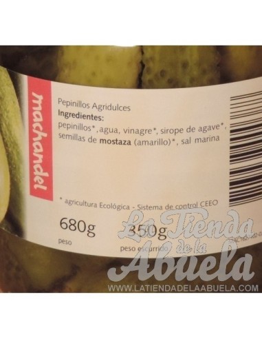 Pepinillos agridulces bio 680gr...