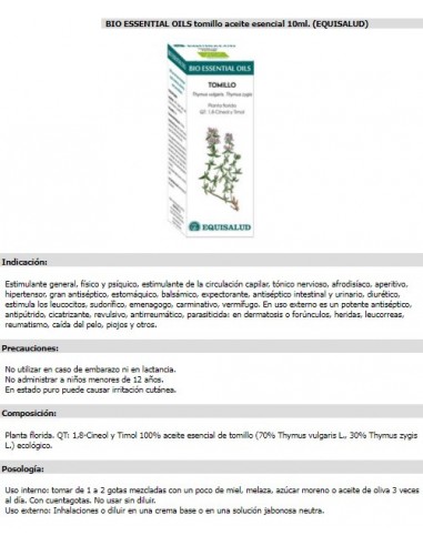 BIO ESSENTIAL OILS tomillo aceite...