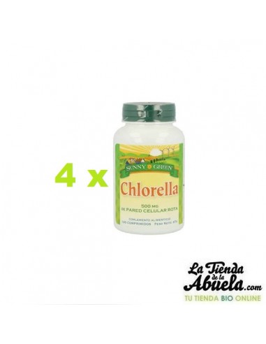 4 x Clorella 120 comprimidos Sunny Green