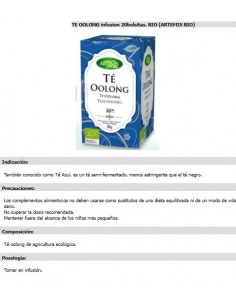 Te Oolong bio 20 filtros...