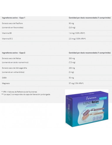2 + 1 gratis Long Relax 30 compr Plameca