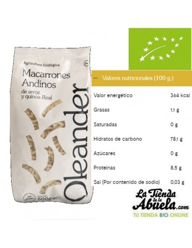 Macarrones de arroz y quinoa bio...