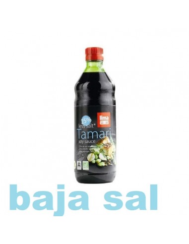 Salsa de soja Tamari baja en sal sin...