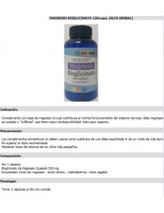 Bisglicinato de Magnesio...