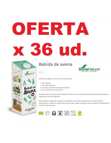 36 x Bebida de avena bio 1 litro...