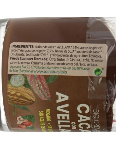 Crema de cacao con avellana 200g bio...